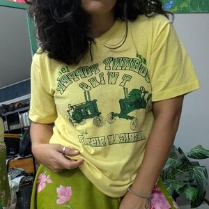 V I N T A G E :: 70s John Deere Popper Twins Single Stitch Yellow Tshirt